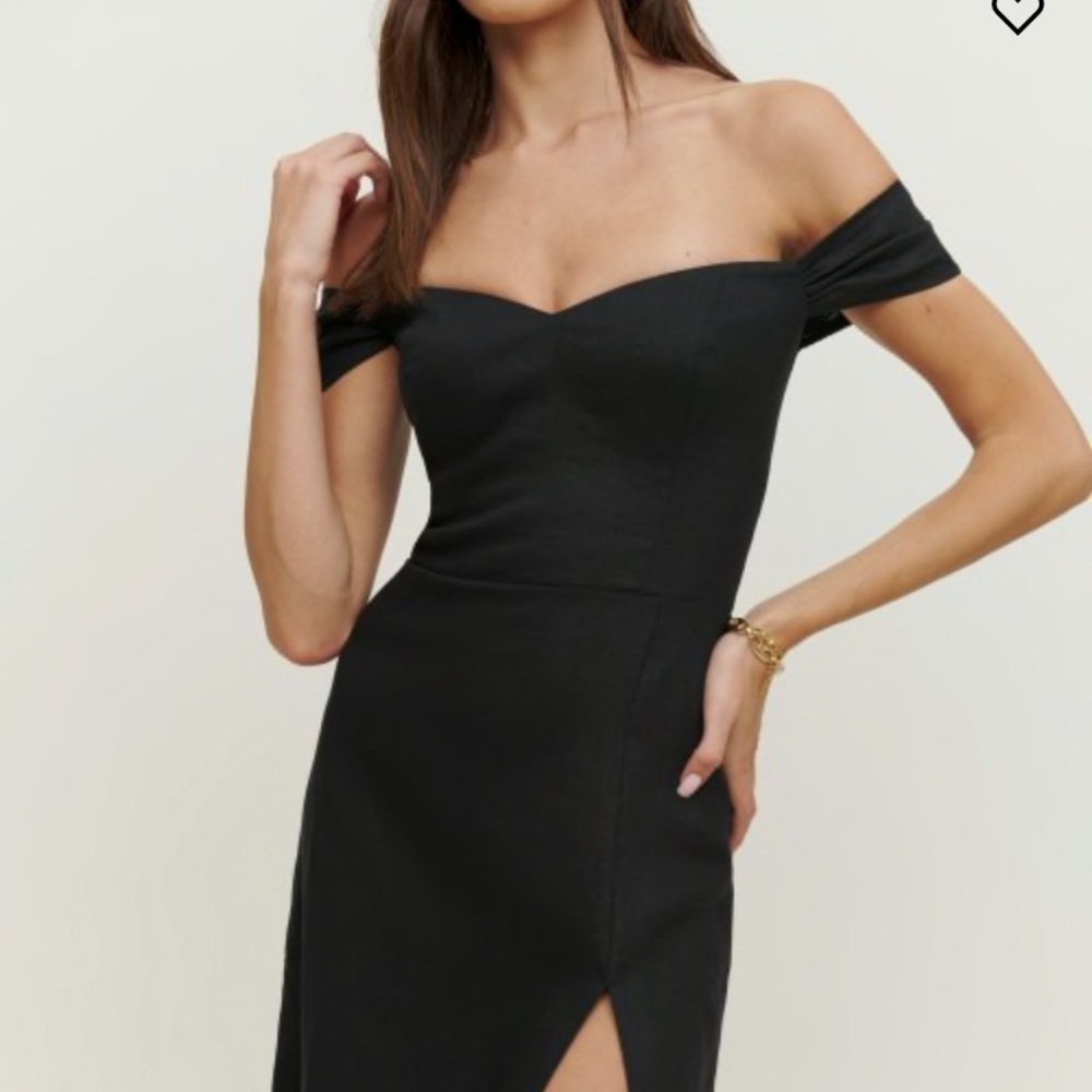 NWT Reformation Bridgton Linen Dress Black